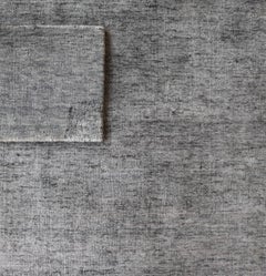 Tappeto di seta di bambù grigio solido moderno e minimalista, rivestito a mano in stock
