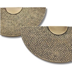 Shagreen brass cabinet pull – Hand-hammered half-moon design