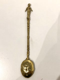 Solid Hammered Brass Decorative Spoon Made in Italy