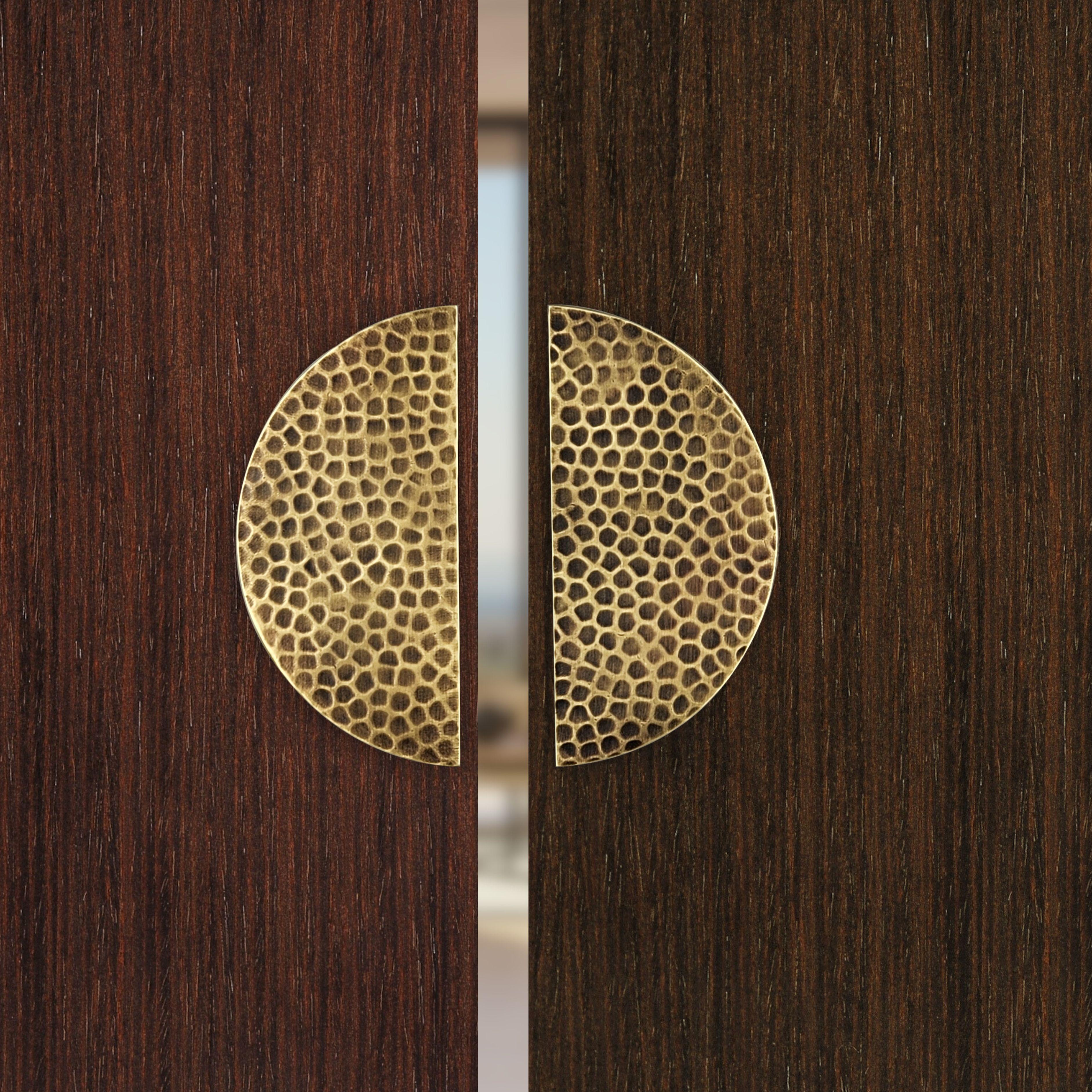 Moroccan Solid hammered Brass Door Handle Oriental Mood Ø 20 cm For Sale