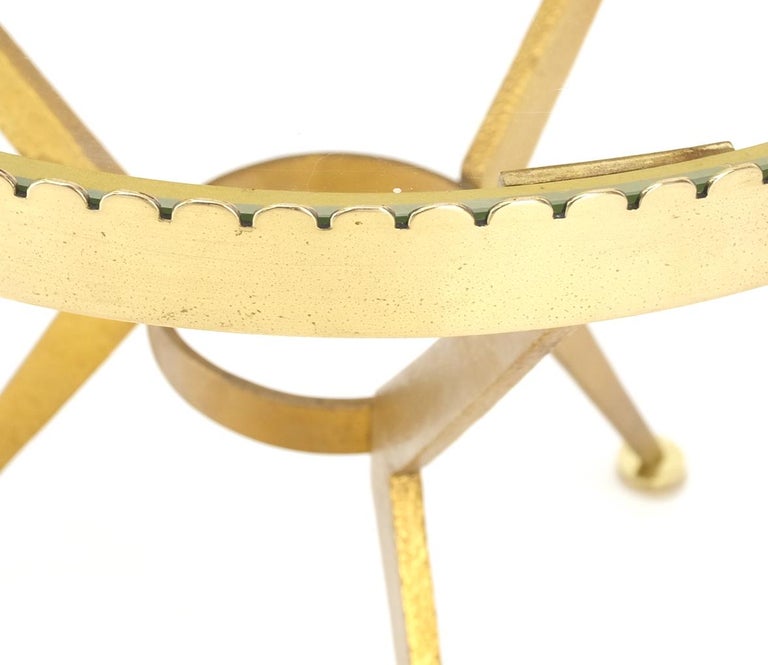 Solid Hammered Brass Tri Legged Studio Artist Made Round Side End Table