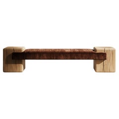 Solid Hand Carved French Oak and Teddy Mohair Redux Bench by Slash Objects