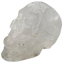 Solid Hand Carved Rock Crystal Skull, 20th Century
