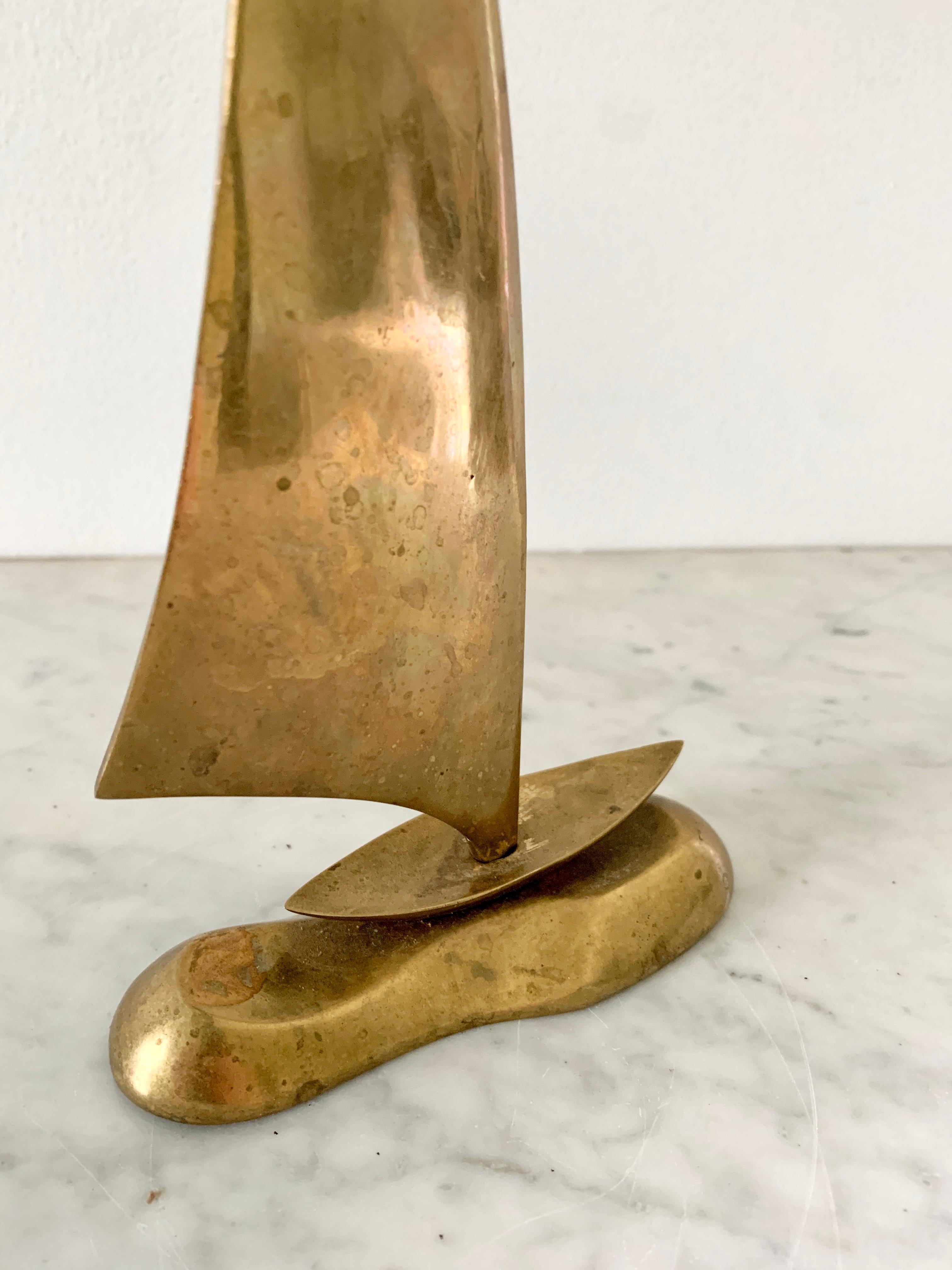 Solid Hand Cast Brass Sailboat 4
