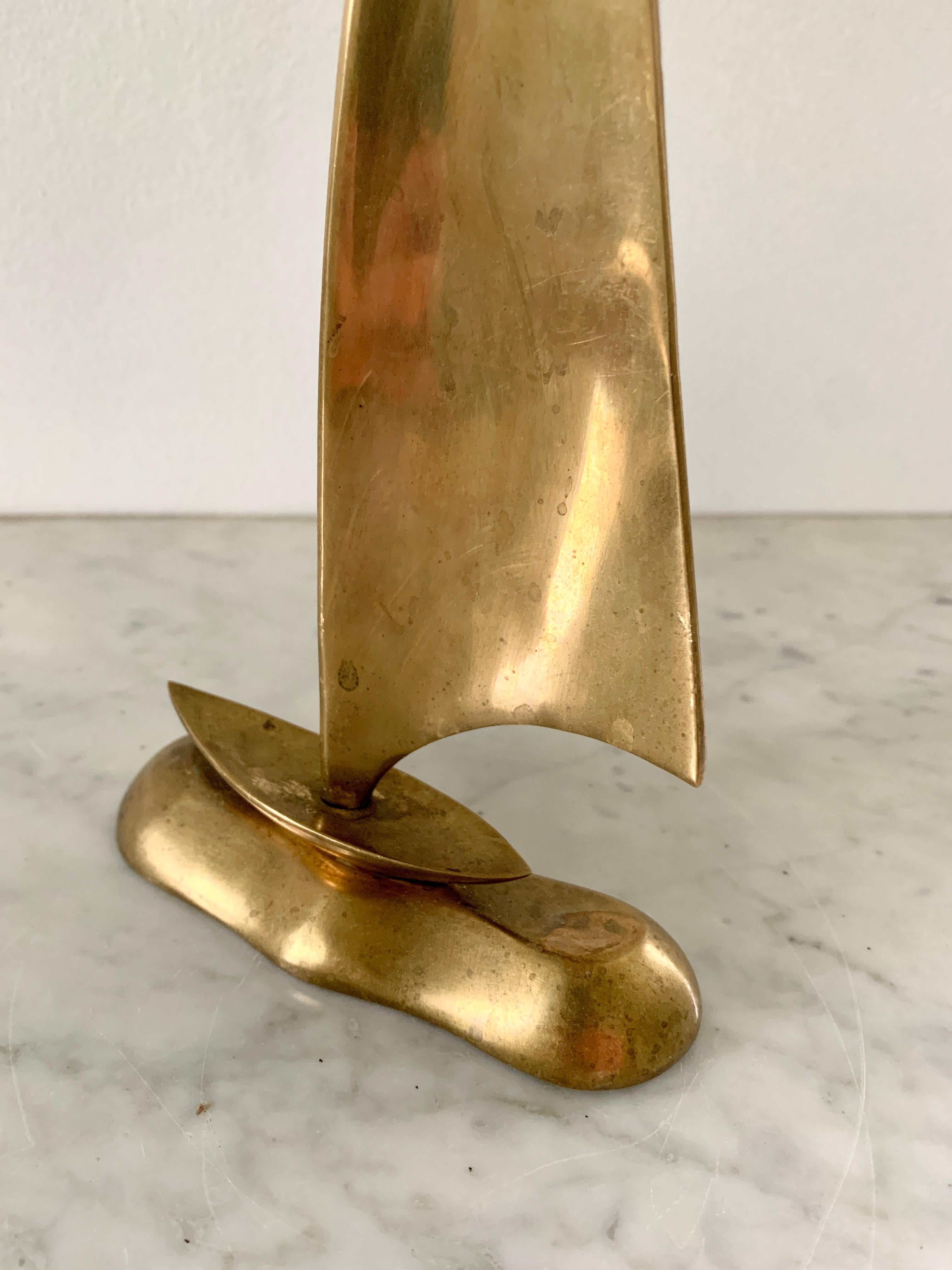 Solid Hand Cast Brass Sailboat 1