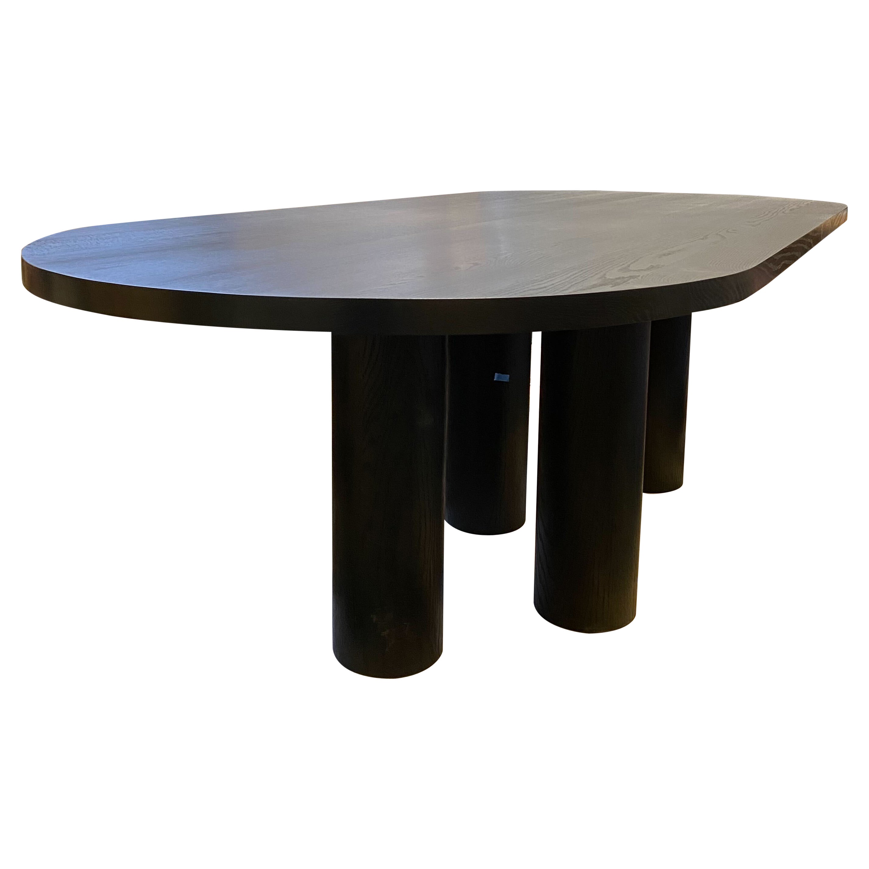 Table Eden en chêne massif noirci fabriquée à la main 96 po. (L) Mary Ratcliffe Studio