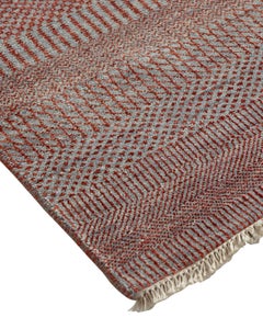 One-of-a-Kind Solid Wool Viscose Blend Hand Loomed Area Rug, Stone, 9 x 12' 2