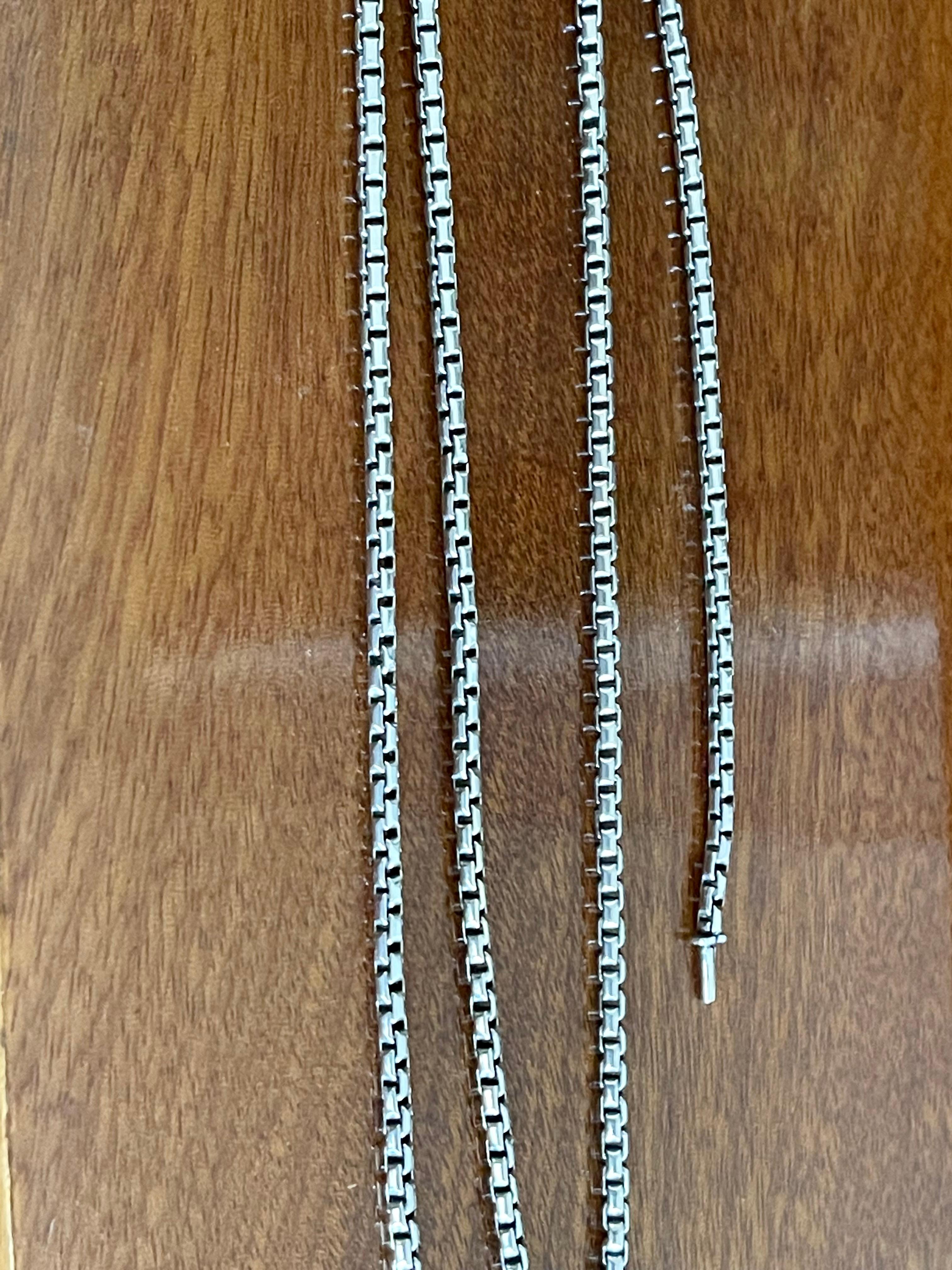 Solid Handmade Vintage 18 K White Gold Long Chain In Excellent Condition For Sale In Zurich, Zollstrasse