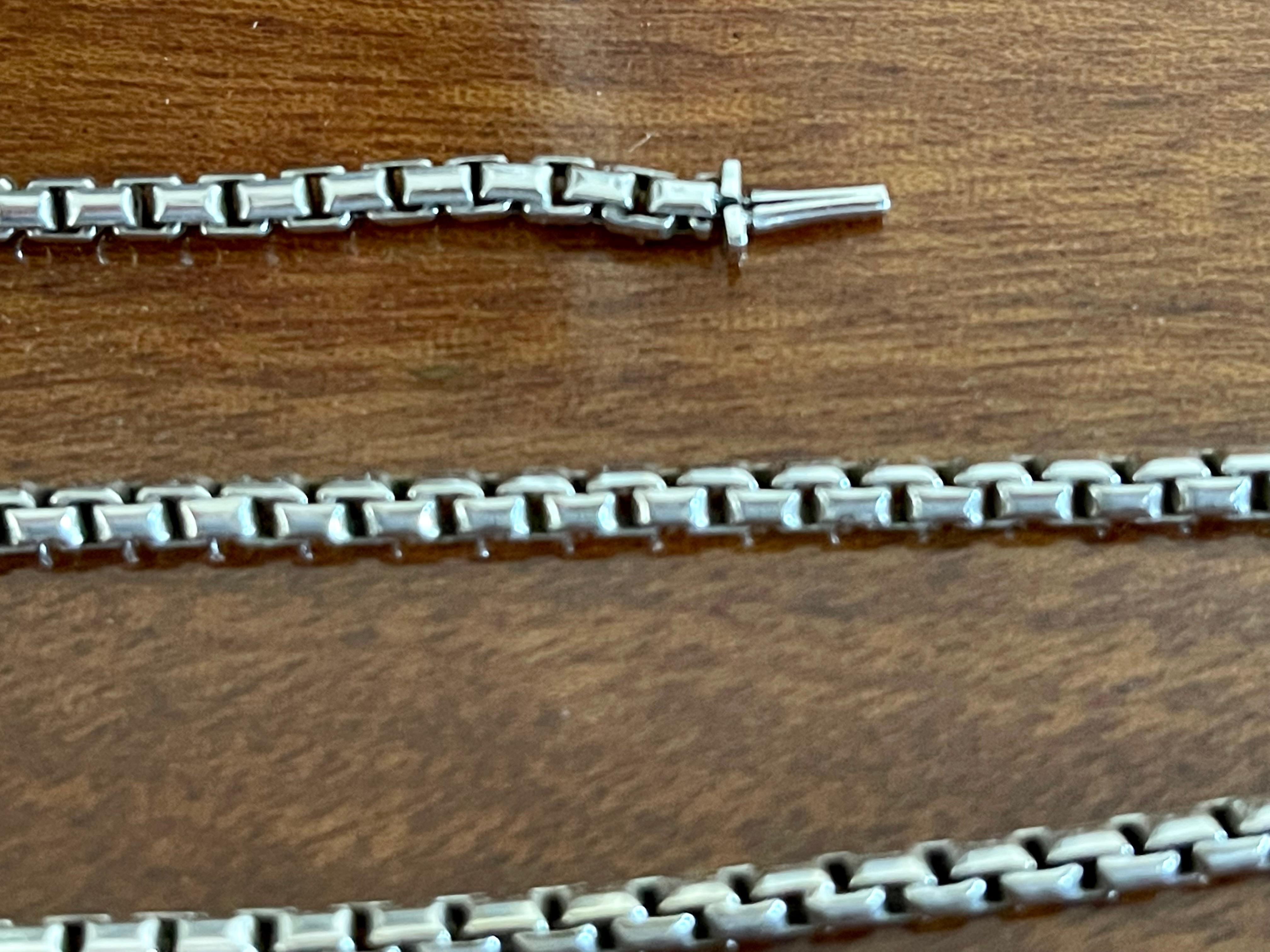 Solid Handmade Vintage 18 K White Gold Long Chain 1