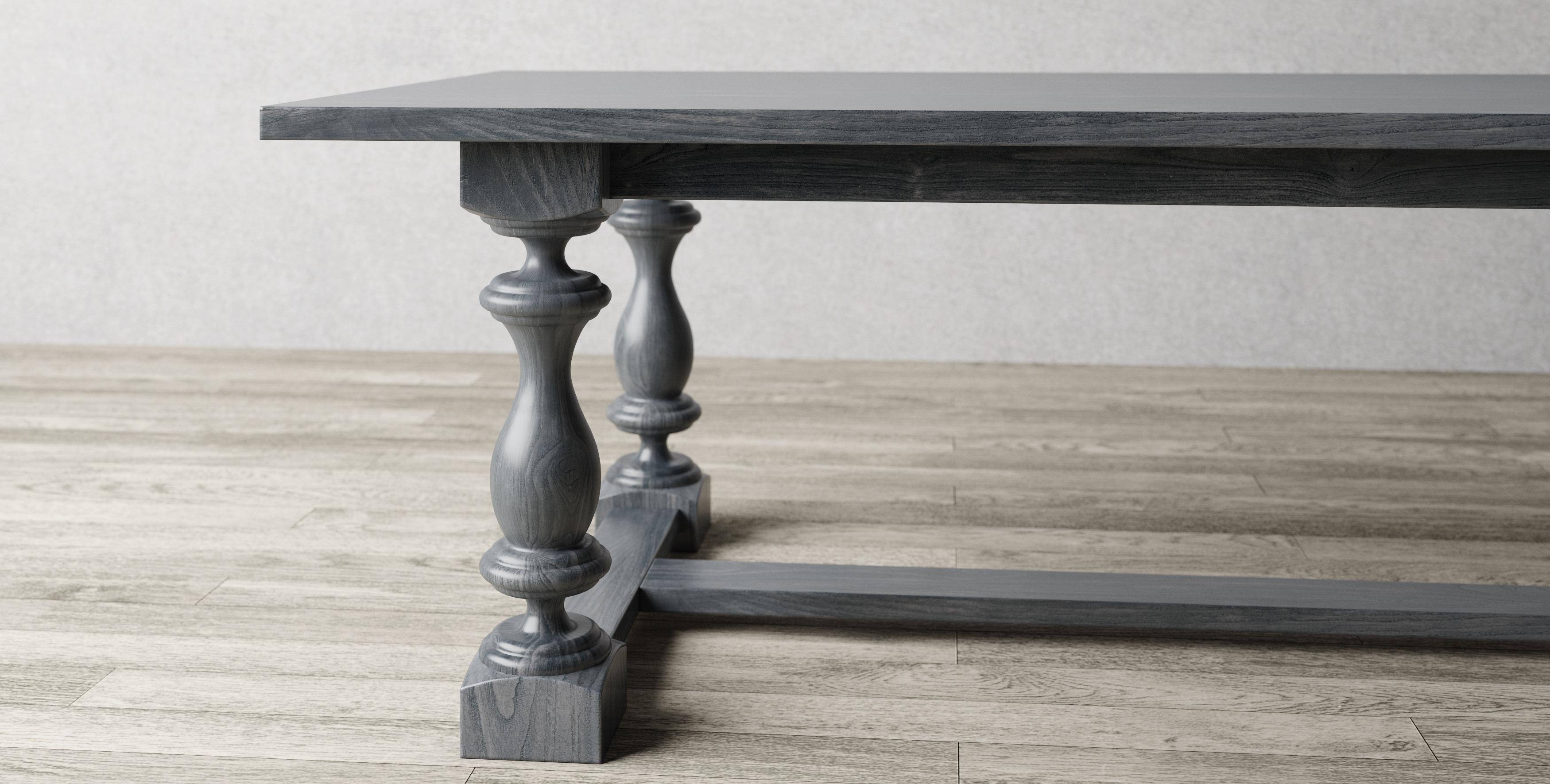 Cette table de salle à manger exquise, fabriquée à la main à partir de bois dur massif de première qualité, apporte la chaleur d'une ambiance inspirée de la vie à la ferme. Les motifs naturels du grain et les tons riches du bois évoquent un