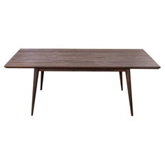Table de salle à manger fabriquée à la main en teck cocoa sablé