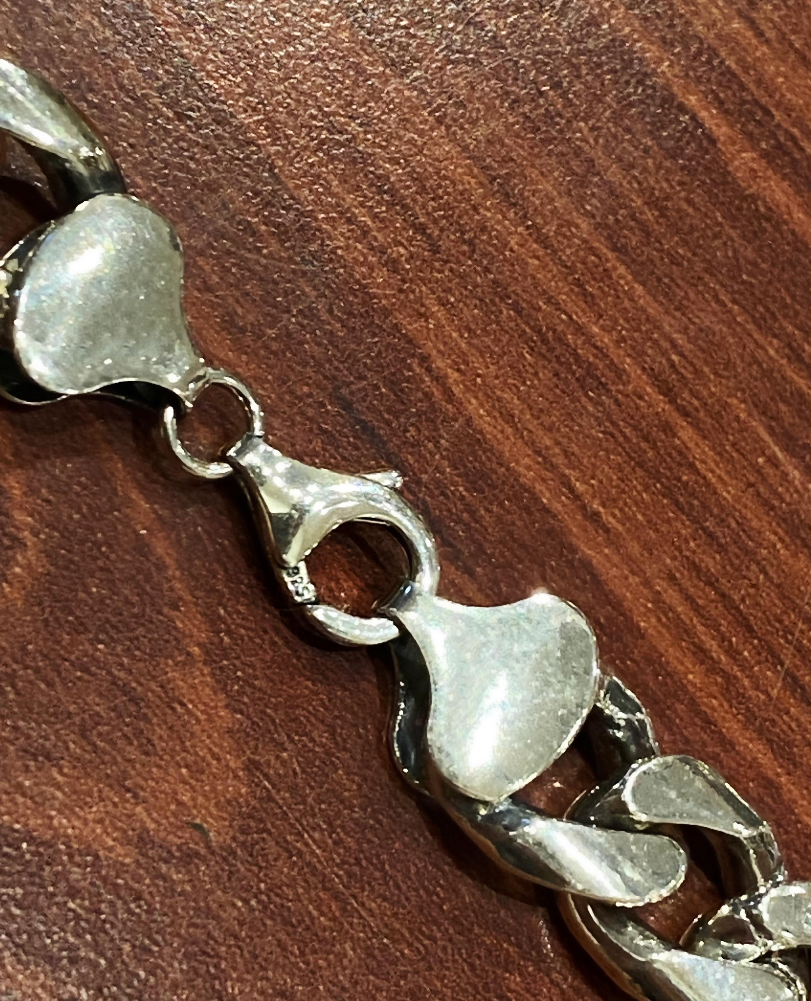Solid & Heavy 925 Sterling Silver Curb Link Mens' Chain Necklace, 123gr. 64.5cm. For Sale 1