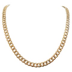 Solid & Heavy 925 Sterling Silver Curb Link Mens' Chain Necklace, 123gr. 64.5cm.