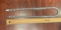 Solid & Heavy 925 Sterling Silver Curb Link Mens' Chain Necklace, 126gr, 58.5cm.
