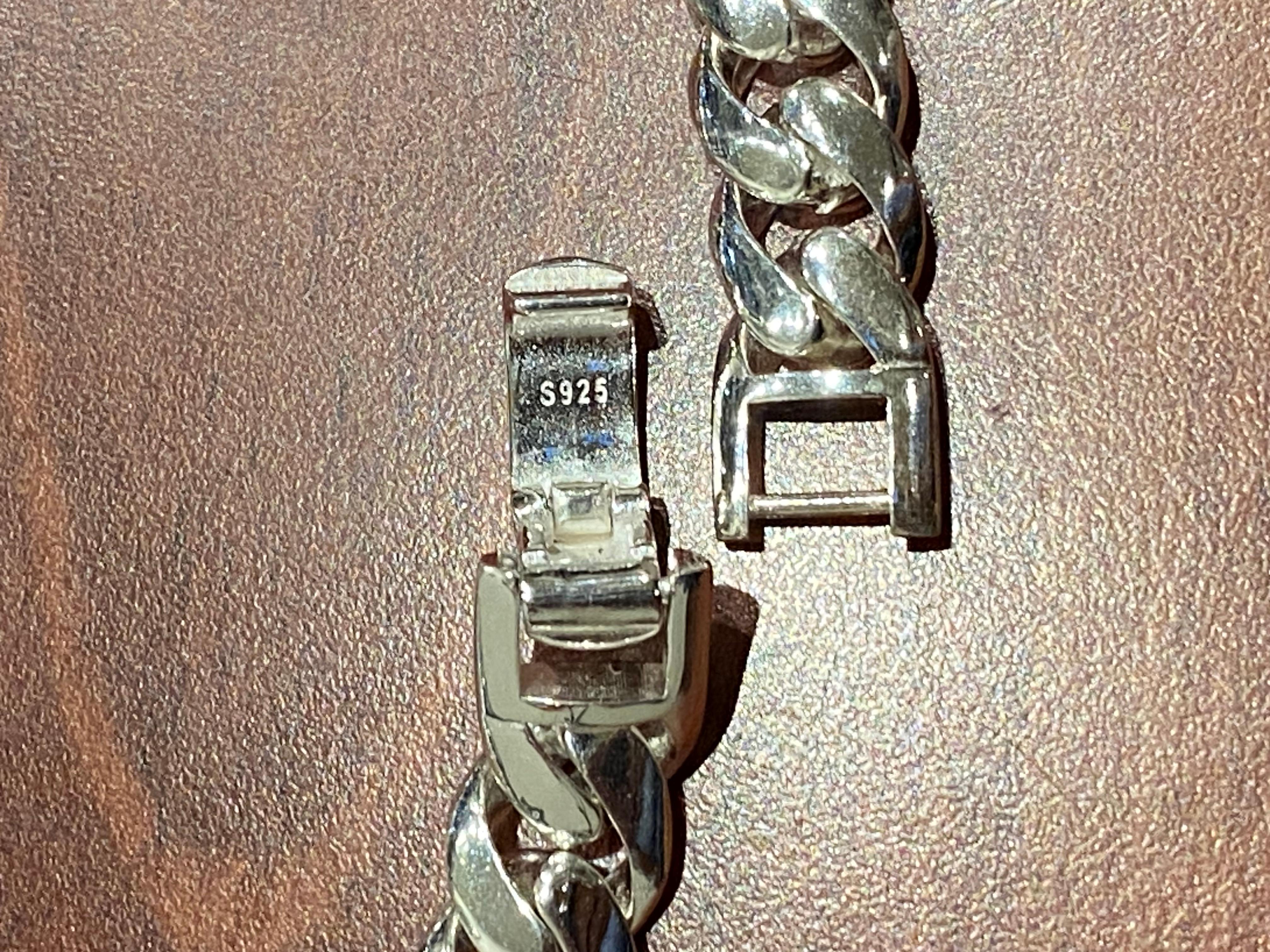 Uomo Collana a catena da uomo in argento 925 massiccio e pesante, 126 gr, 58,5 cm. in vendita