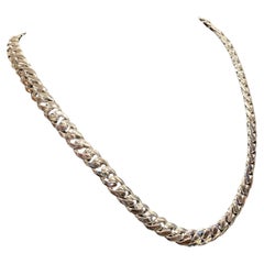 Collana a catena da uomo in argento 925 massiccio e pesante, 130 gr, 58,5 cm.
