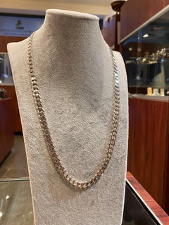 Solid & Heavy 925 Sterling Silver Curb Link Mens' Chain Necklace, 48.2gr, 59.5cm