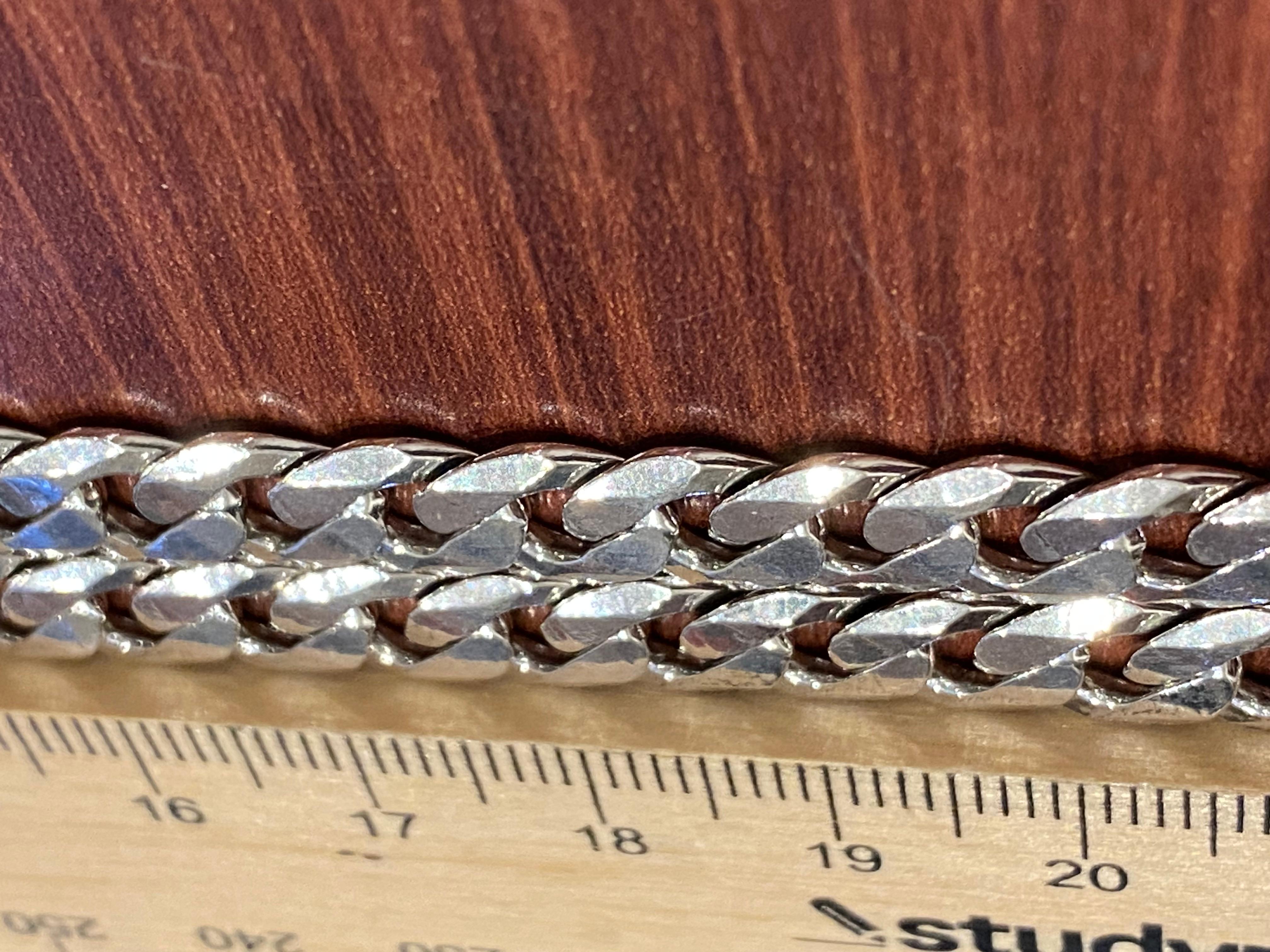 Solid & Heavy 925 Sterling Silver Curb Link Mens' Chain Necklace, 48.2gr, 59.5cm For Sale 4