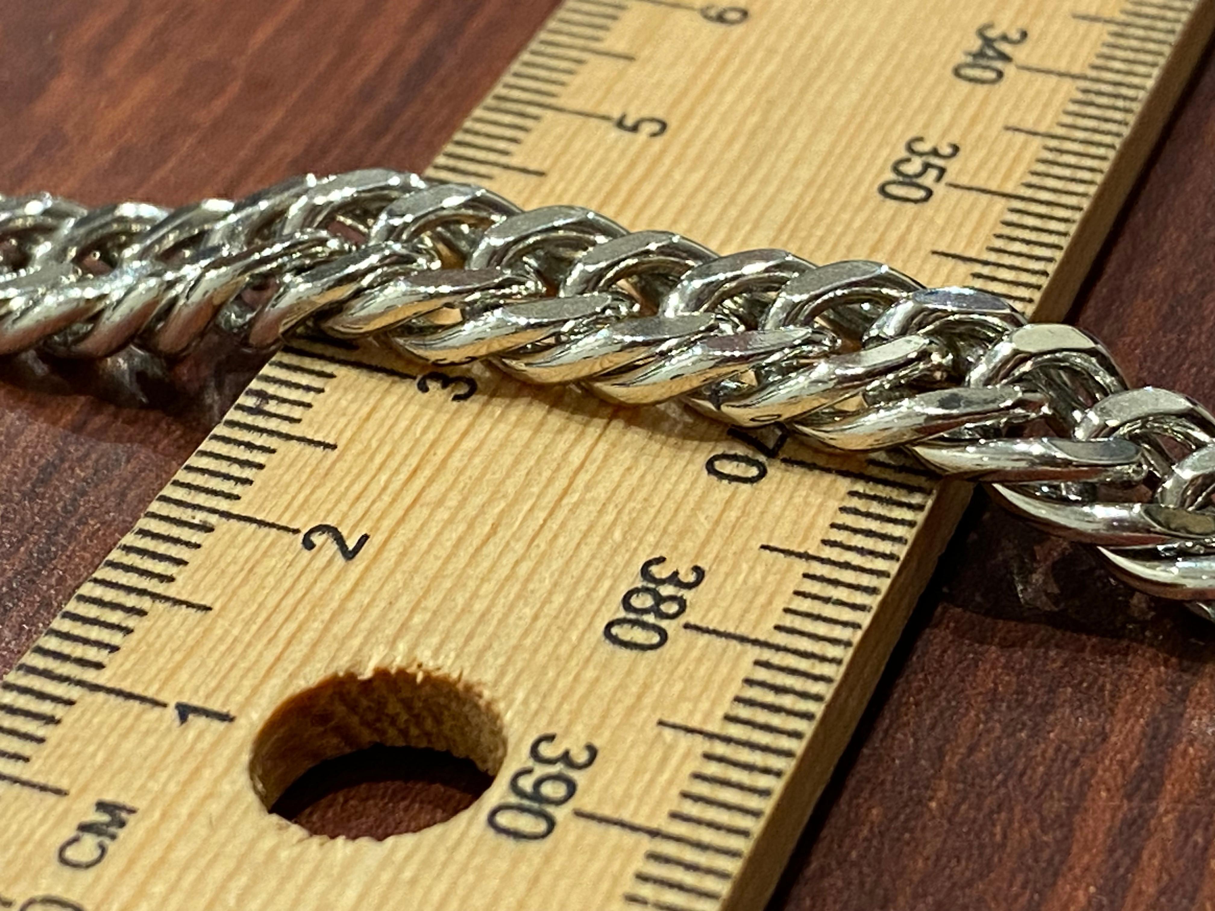 Solid & Heavy 925 Sterling Silver Curb Link Mens' Chain Necklace, 85gr., 60cm. For Sale 7