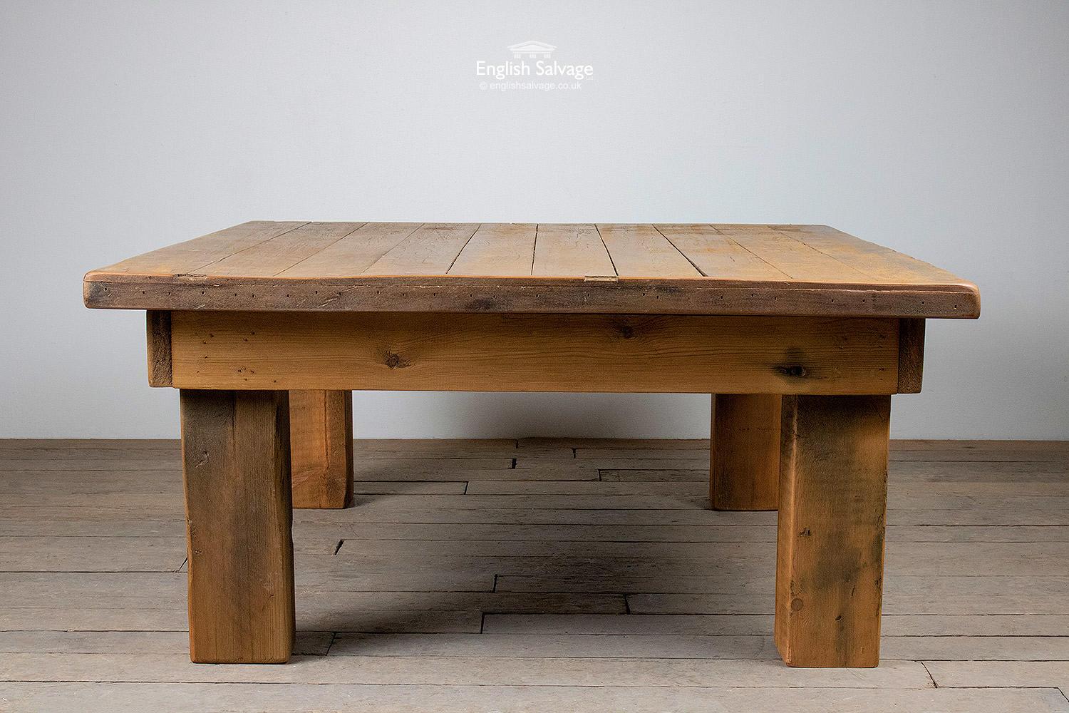 European Solid Heavy Table from Reclaimed Wood, 20th Century