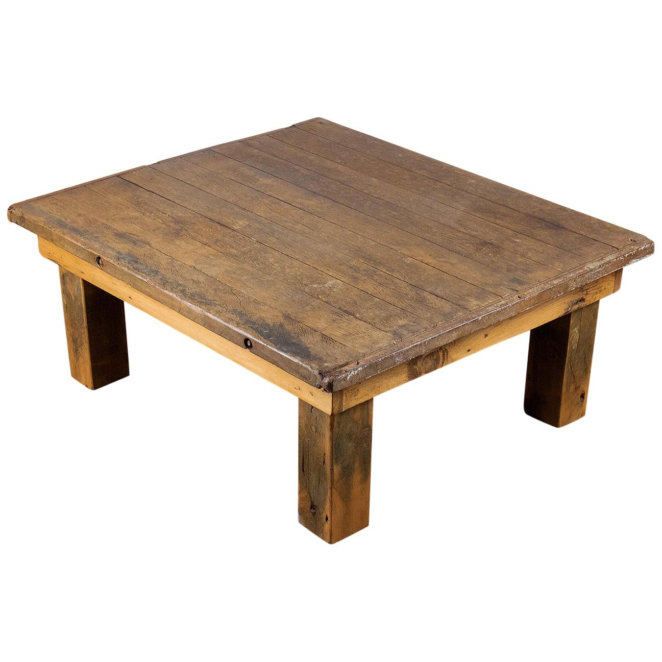 Solid Heavy Table from Reclaimed Wood, 20th Century