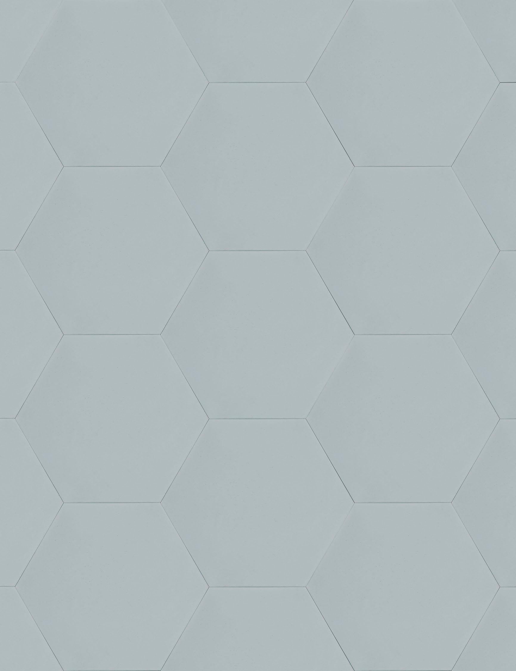 Available in our full palette in both cement and ceramic tile, these solid-shade hexagonal tiles can stand alone or mix with other colors to create a multi-color surface. They can also be coordinated with our moon phase tiles for a calming mix of