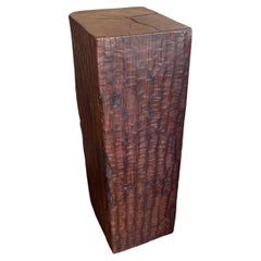 Solid Iron Wood Pedestal with Stunning Wood Texture