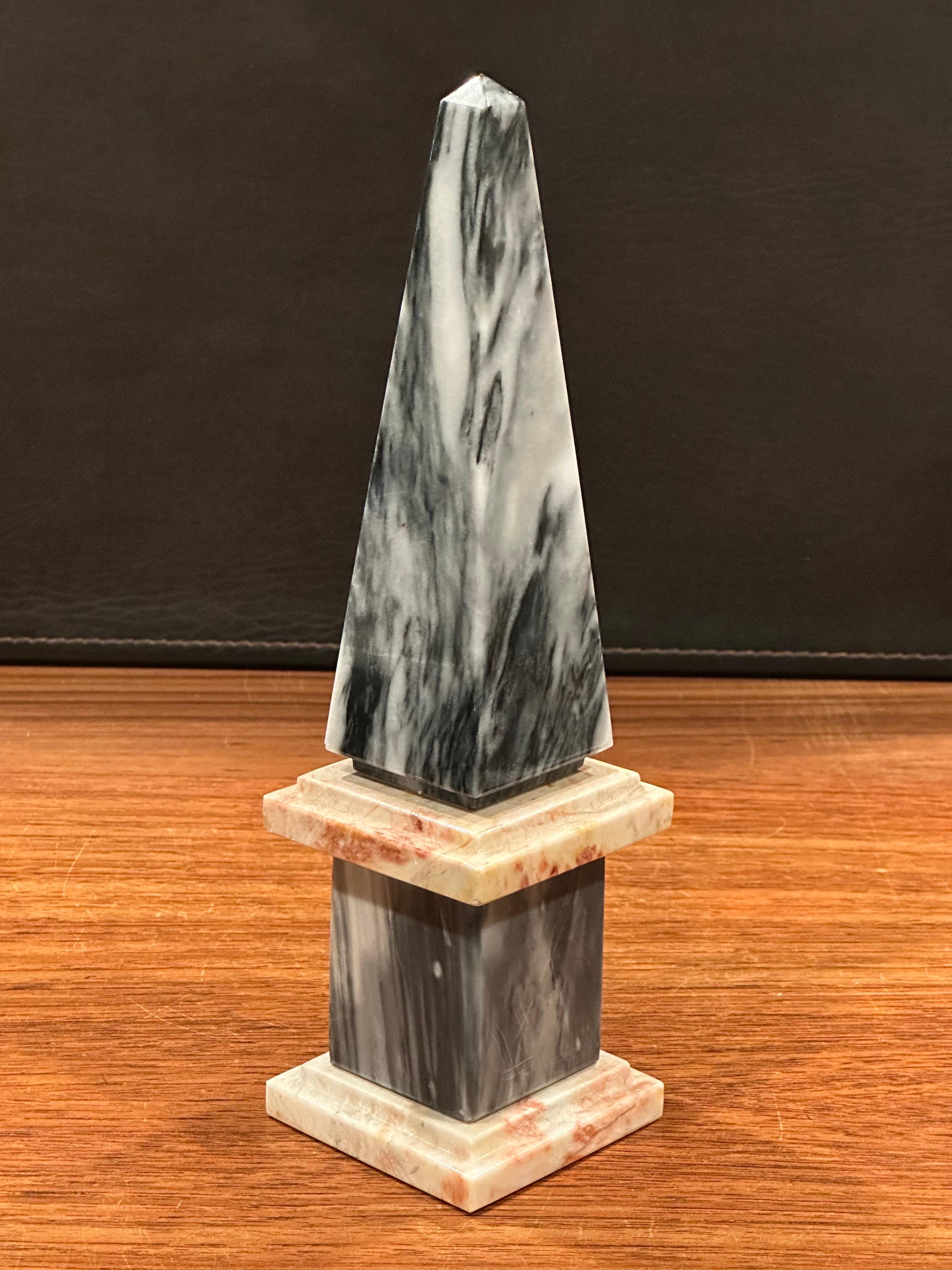 Solid Italian Marble Decorative Obelisk  In Good Condition In San Diego, CA