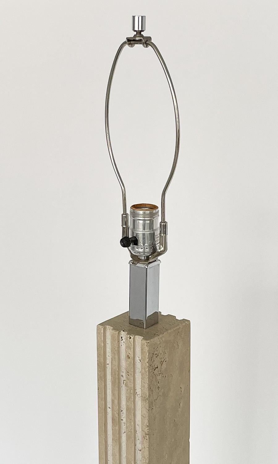 Mid-Century Modern Solid Italian Travertine Floor Lamp by Reggiani