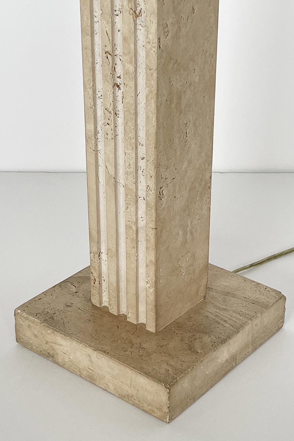 Solid Italian Travertine Floor Lamp by Reggiani In Good Condition In Chicago, IL