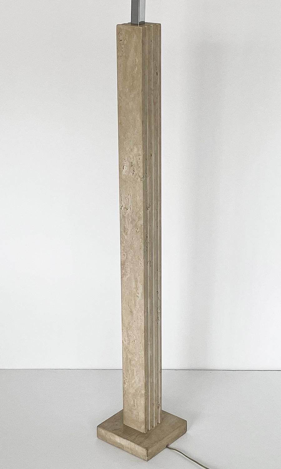 Solid Italian Travertine Floor Lamp by Reggiani 1