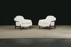 Solid Jacaranda Sergio Rodrigues 'Stella' Chairs in New Bouclé, c 1960, Brazil