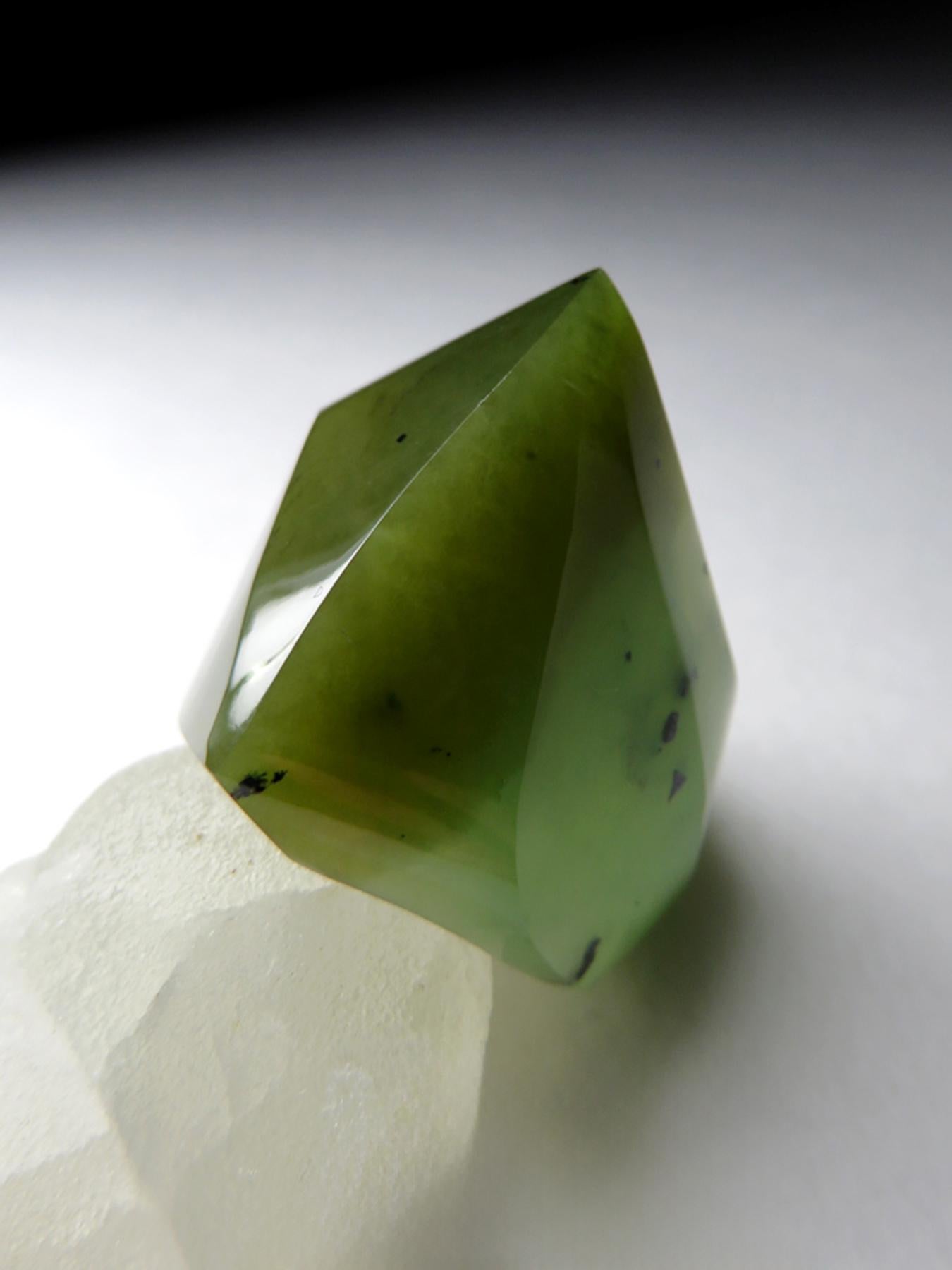 Uncut Solid Jade ring Green Nephrite Ring Polychrome hand carved statement gift