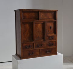 Tansu / armoire en loupe d'orme japonais massif