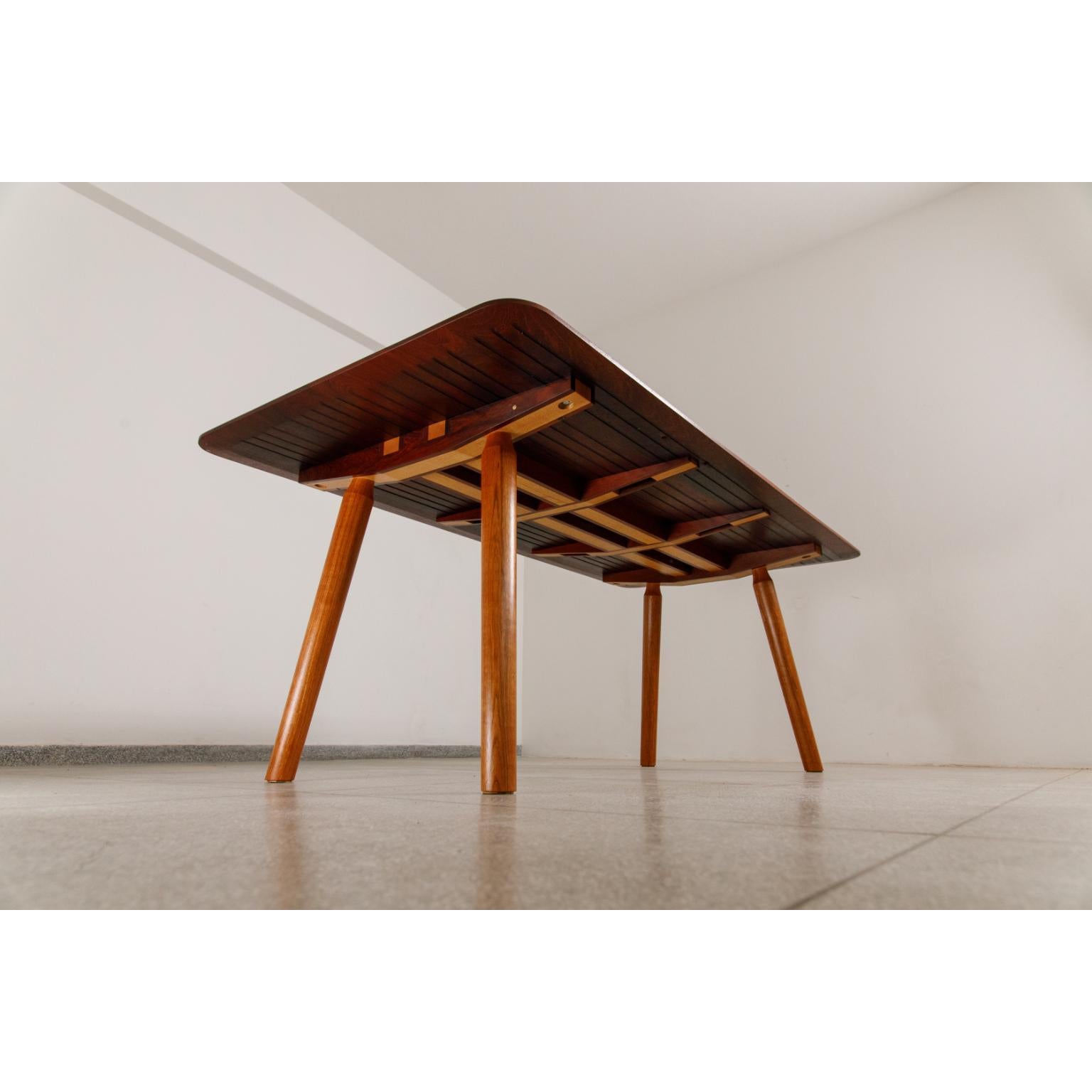 Brazilian Solid Jatobá and Tauari Wood Asa Dining Table by Andreas Anwander For Sale