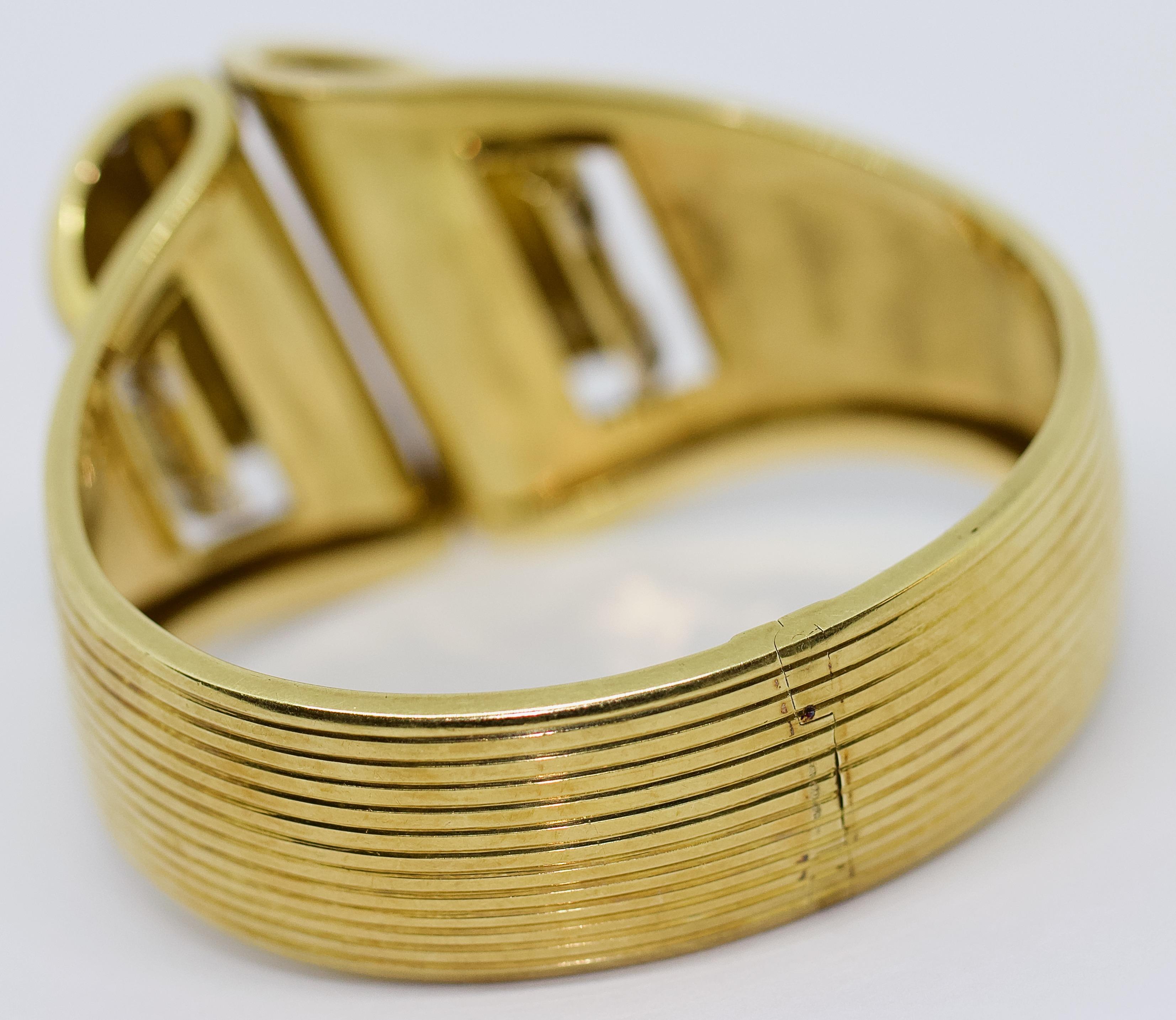 Bracelet en or massif à diamants pour dames, Clamper. en vente 1