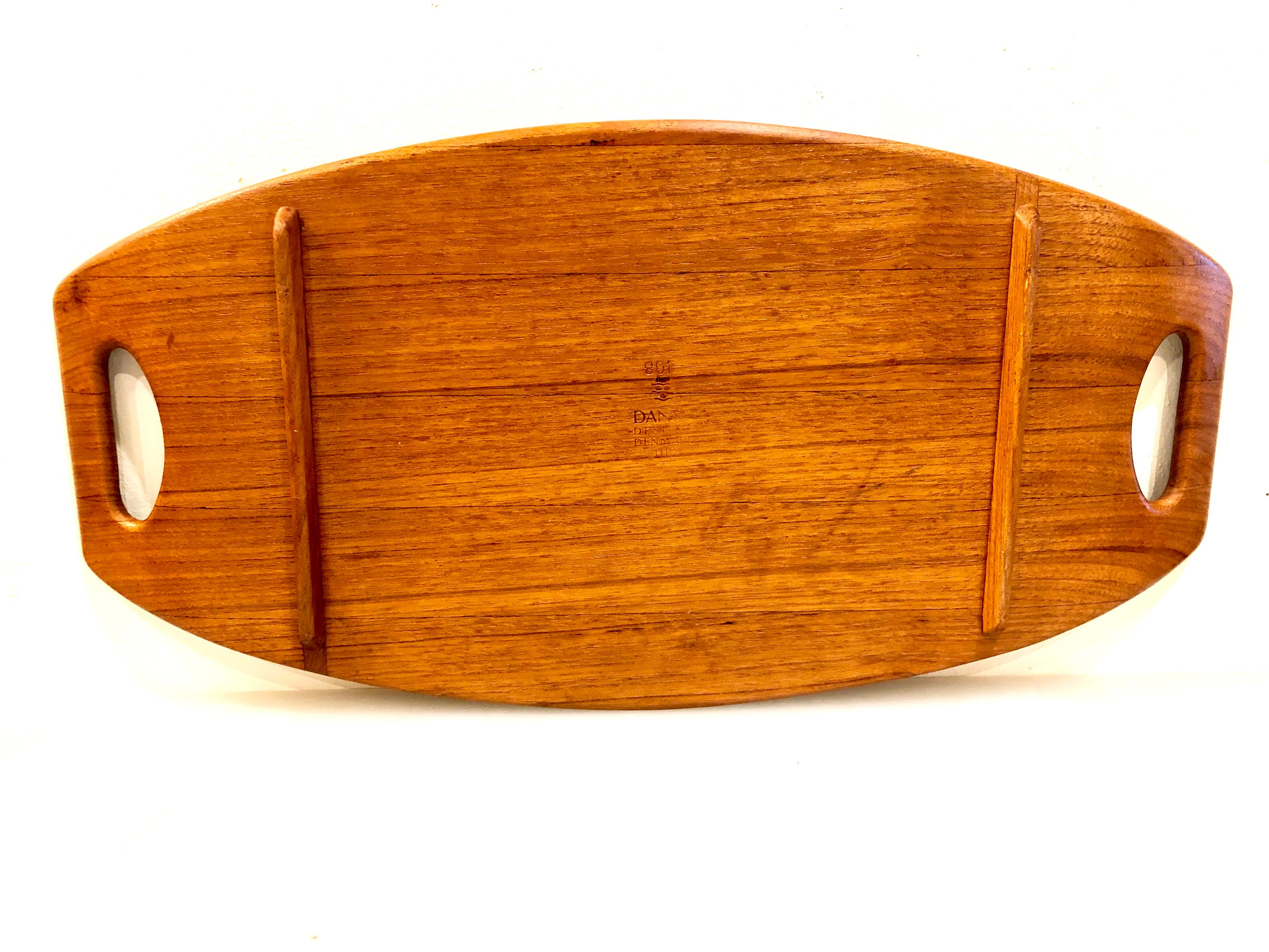 Scandinavian Modern Solid Large Teak Gondola Tray Designed by Quistgaard for Dansk Early Production