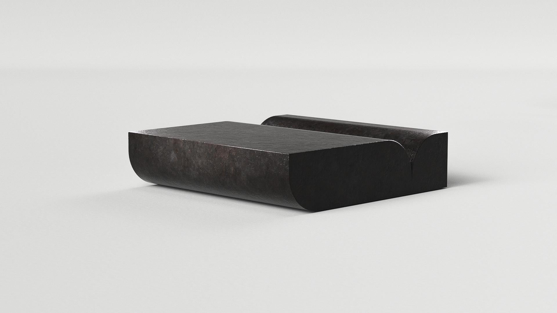 Solid Lava Stone Fold Coffee Table by Arthur Vallin In New Condition For Sale In 1204, CH