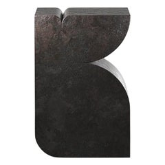Solid Lava Stone Fold Side Table I by Arthur Vallin