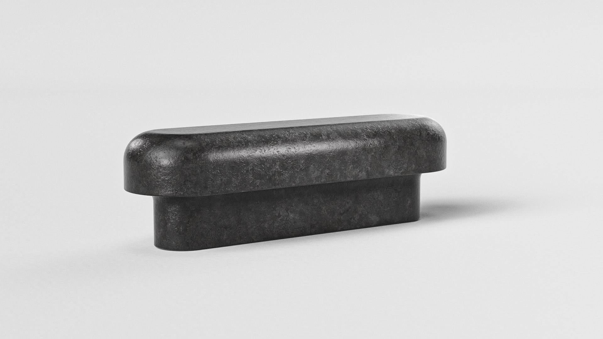 Italian Solid Lava Stone Toad Bench by Arthur Vallin For Sale