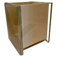 Solid Lucite Elegant Two Tone waste Basket Space Age
