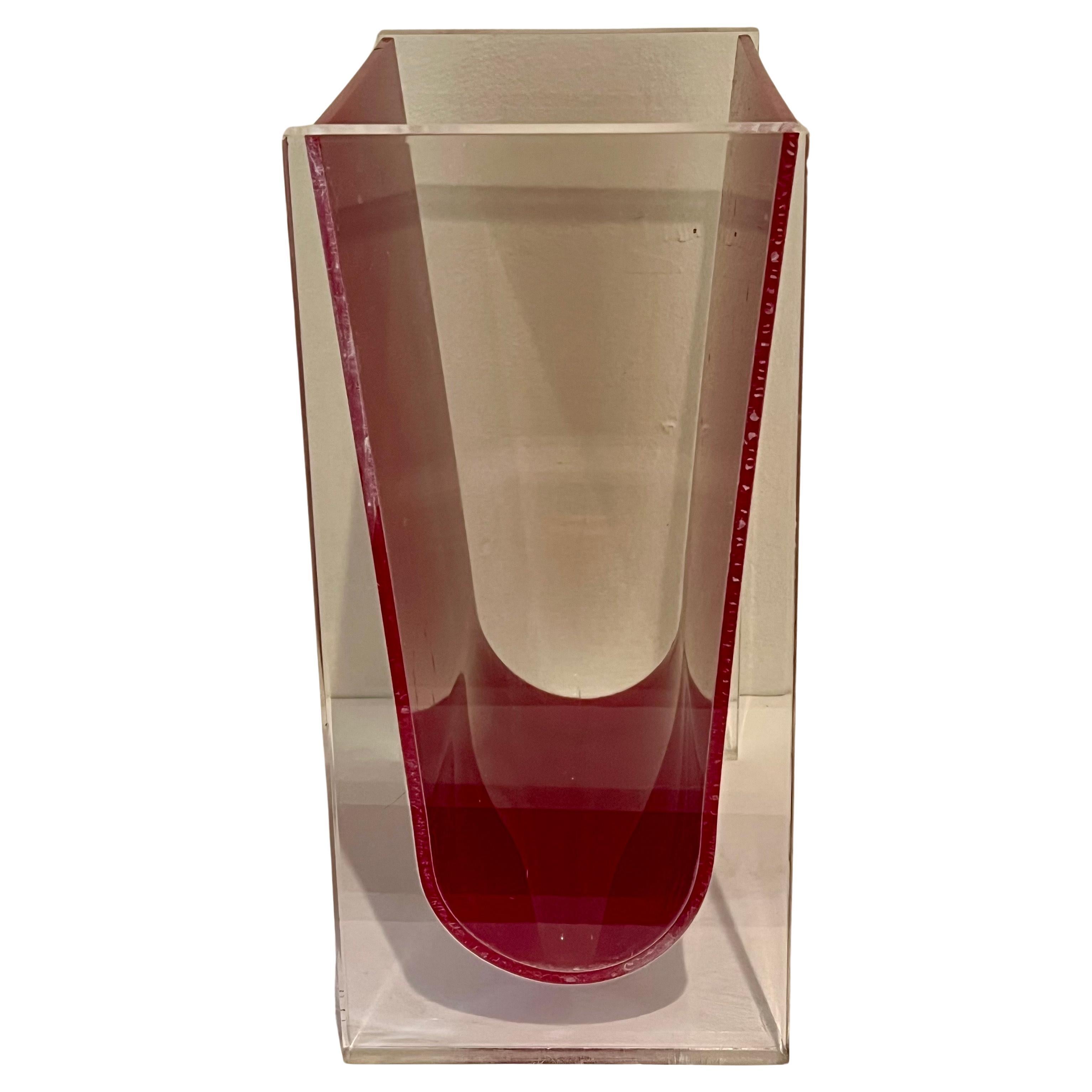 Solide Lucite Elegante Zwei-Ton-Abfall Korb Space Age (Moderne der Mitte des Jahrhunderts) im Angebot