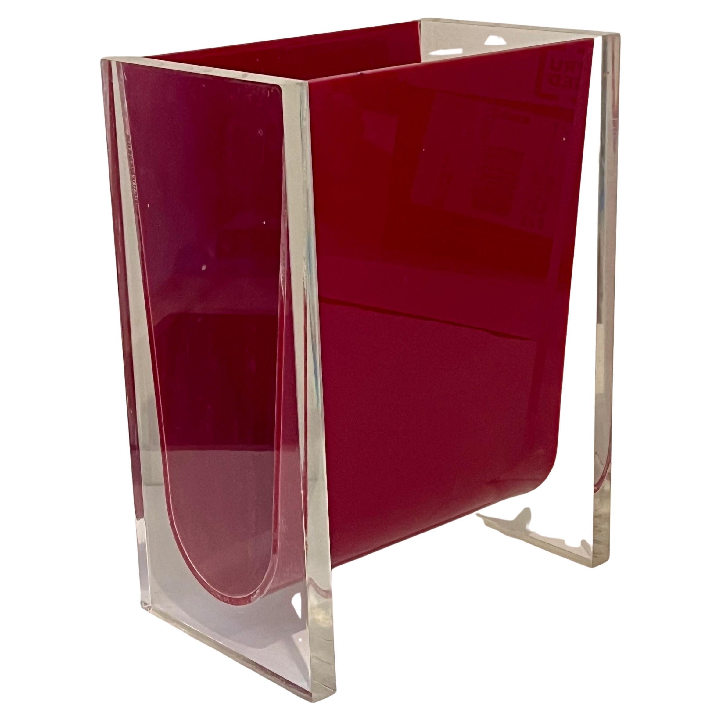 Solide Lucite Elegante Zwei-Ton-Abfall Korb Space Age im Angebot