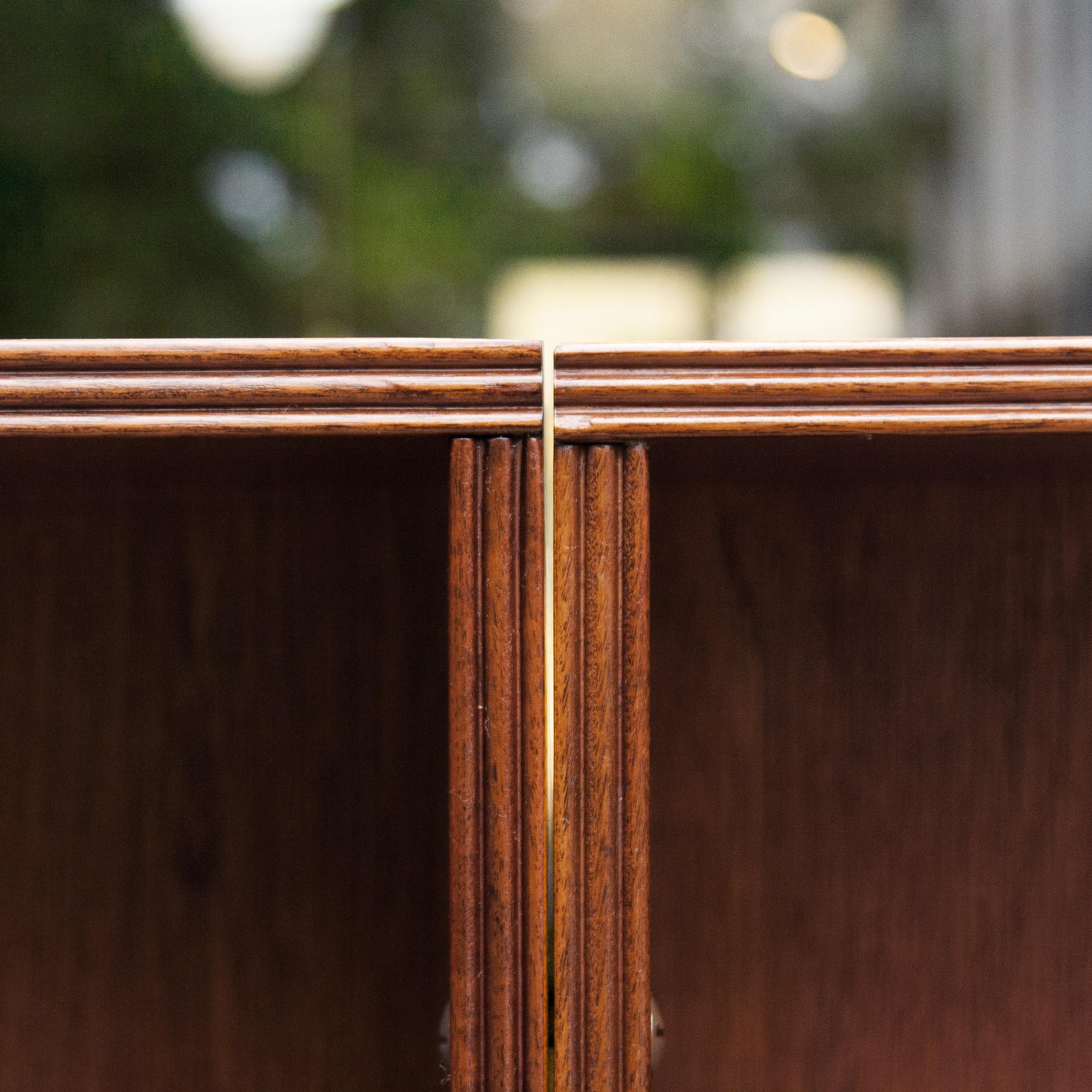 Hand-Carved Solid Mahogany Bookcases, Britain, 1950s For Sale