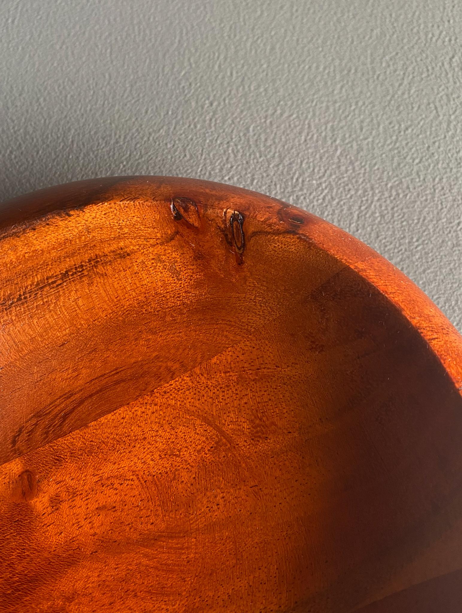 Solid Mahogany Bowl, circa 1960 For Sale 2