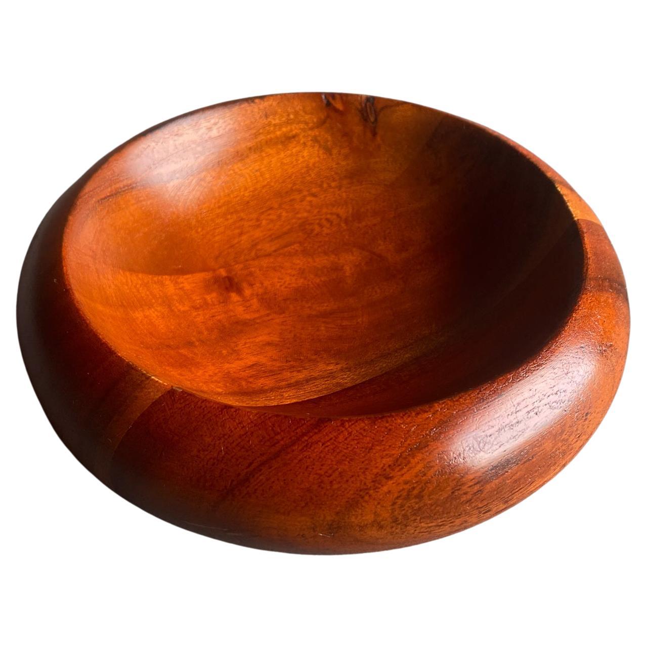 Solid Mahogany Bowl, circa 1960 For Sale