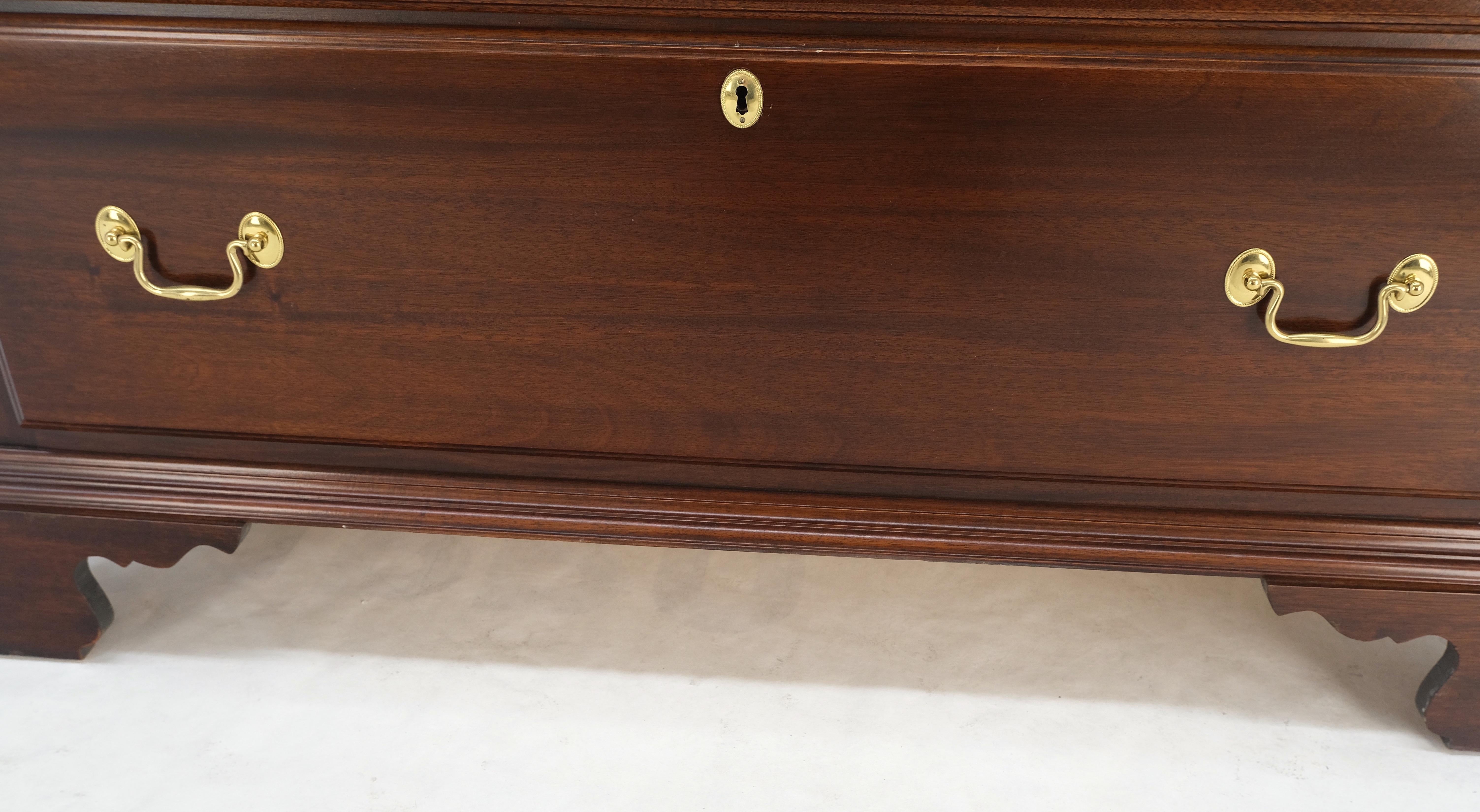Solid Mahogany Brass Drop Pulls Federal High Boy Dresser Chest of Drawers MINT! For Sale 6