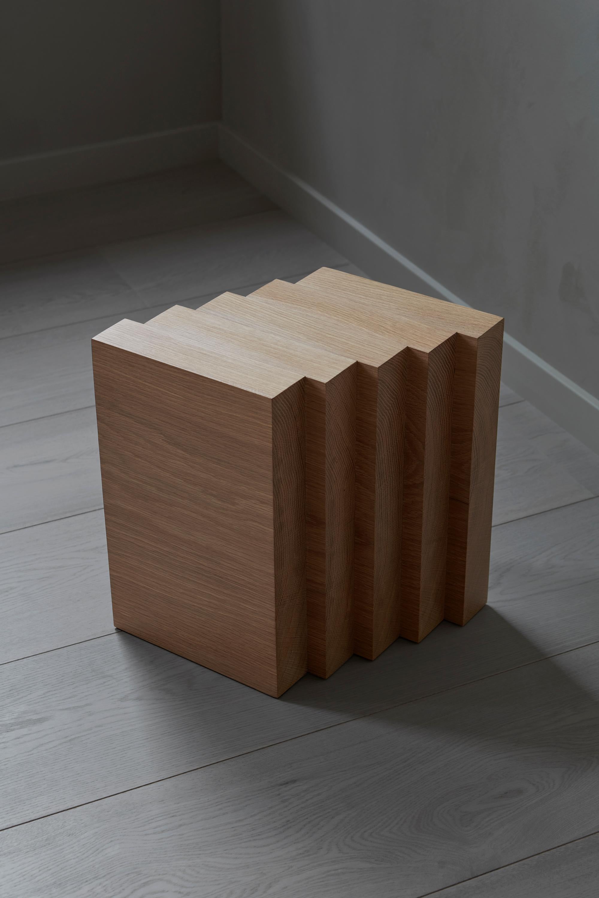 Hand-Crafted Solid Mahogany Brutalist Side Table - BEX by Mokko For Sale
