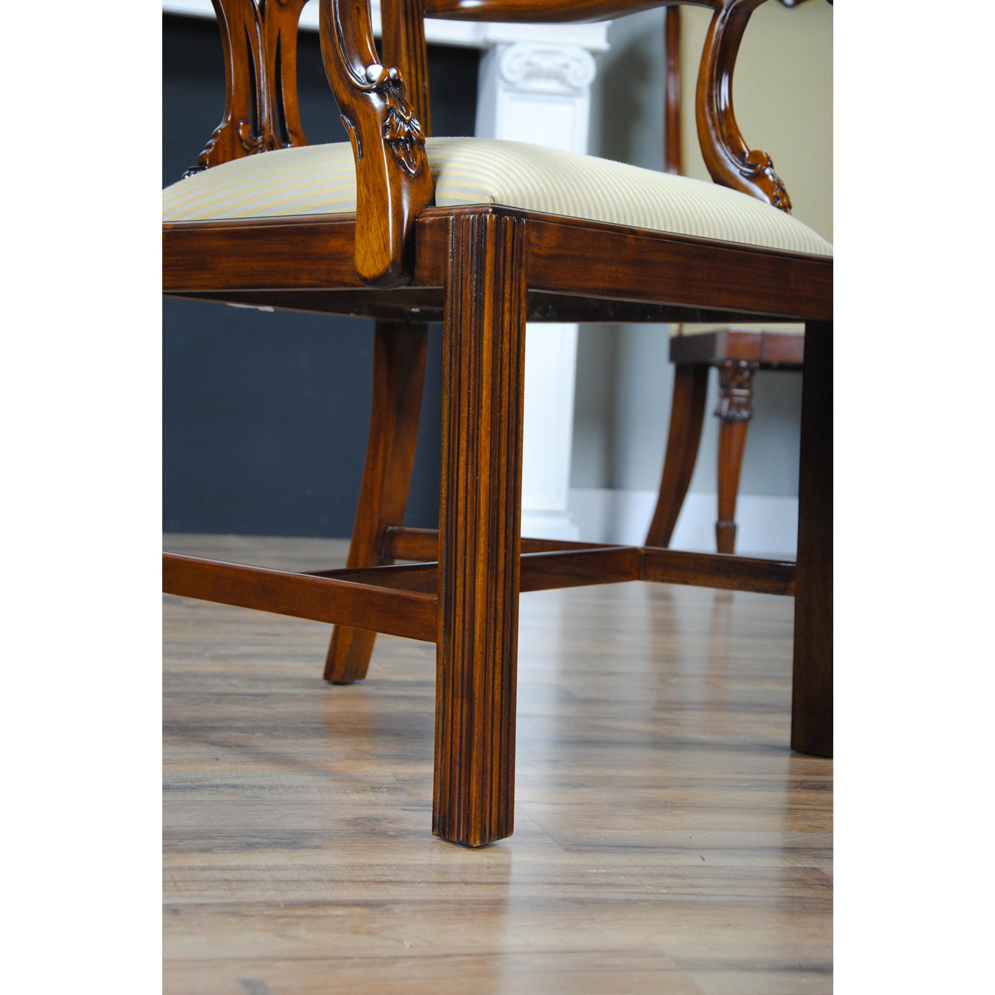 Solid Mahogany Chippendale Chairs, Set of 10 For Sale 4