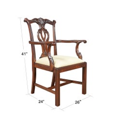 Solid Mahogany Chippendale Chairs, Set of 10